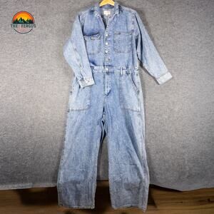 Universal Thread One-Piece Jumpsuit Blue Denim Collared Women's Size 17/R